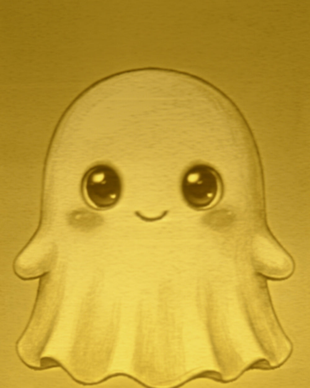 Close-up of the Ghost design in warm light