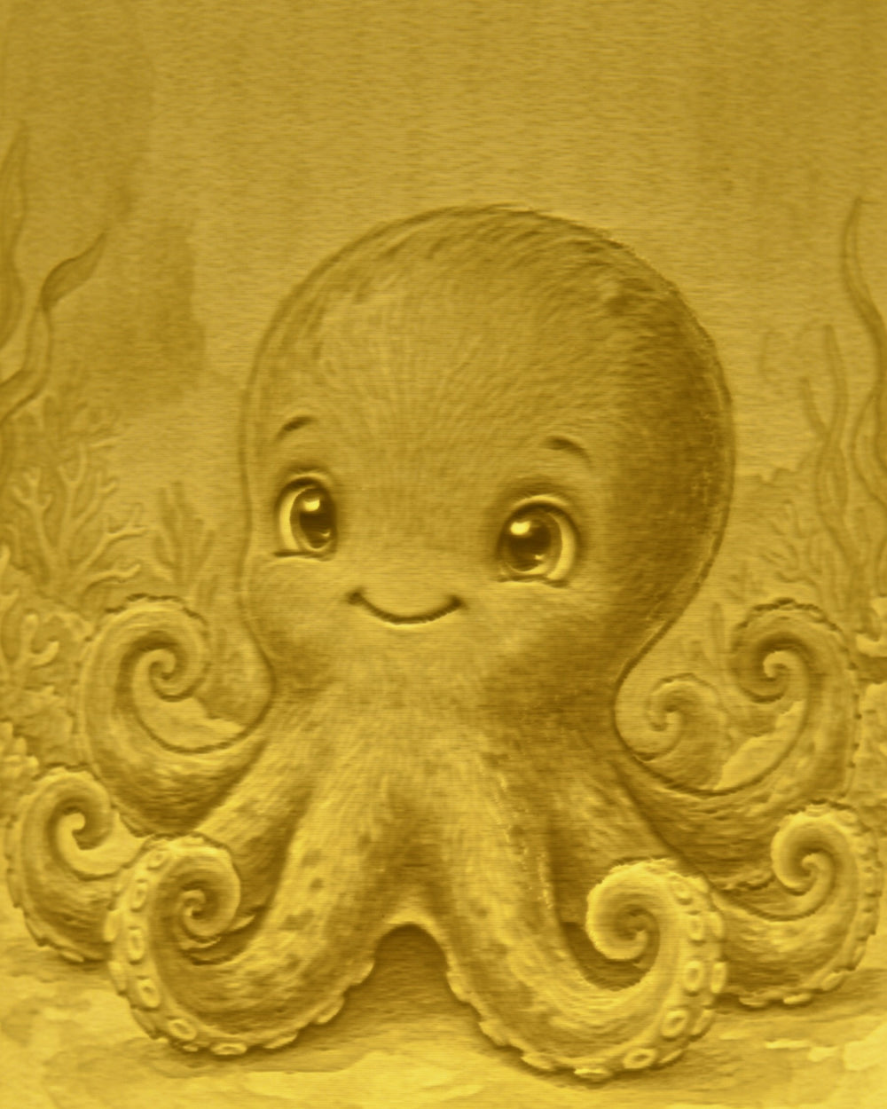 Close-up of the Octopus design in warm light