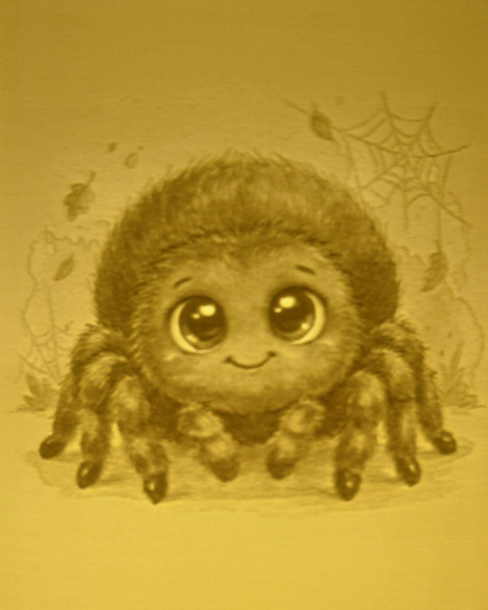 Close-up of the Spider design in warm light