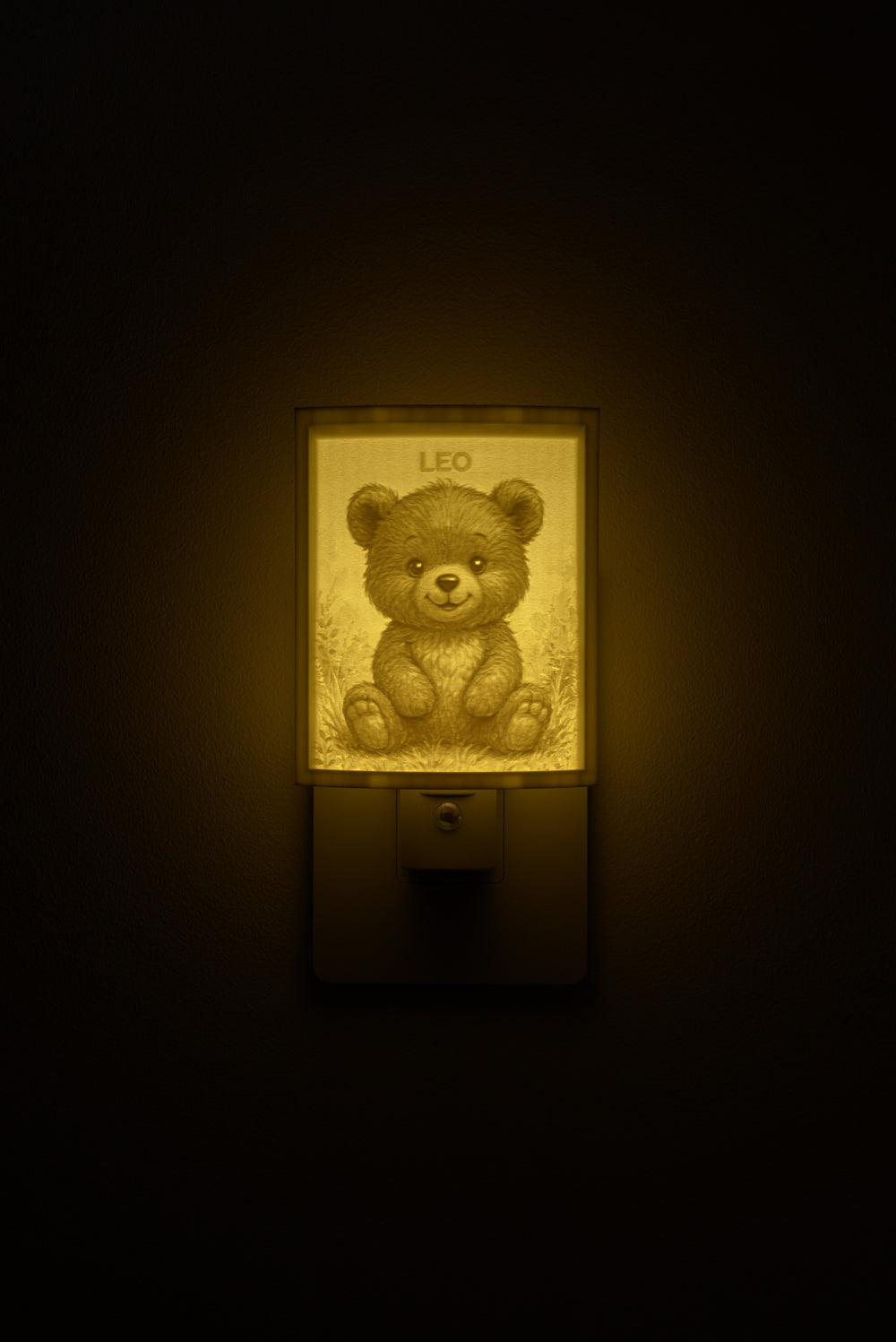 Teddy Bear night light personalized with a child's name