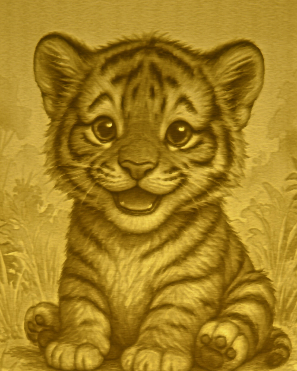 Close-up of the Tiger design in warm light