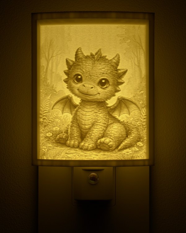 Dragon night light, glowing
